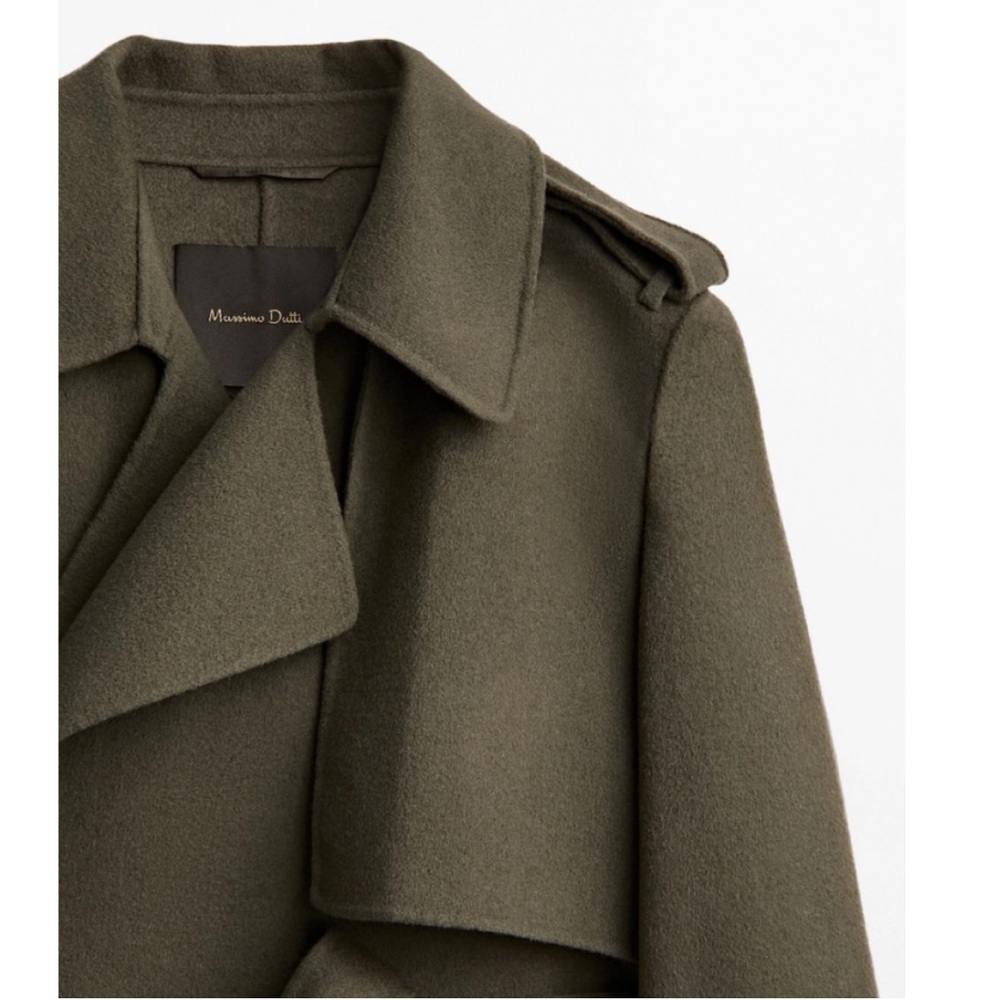 Massimo Dutti olive green coat small - Picture 11 of 14